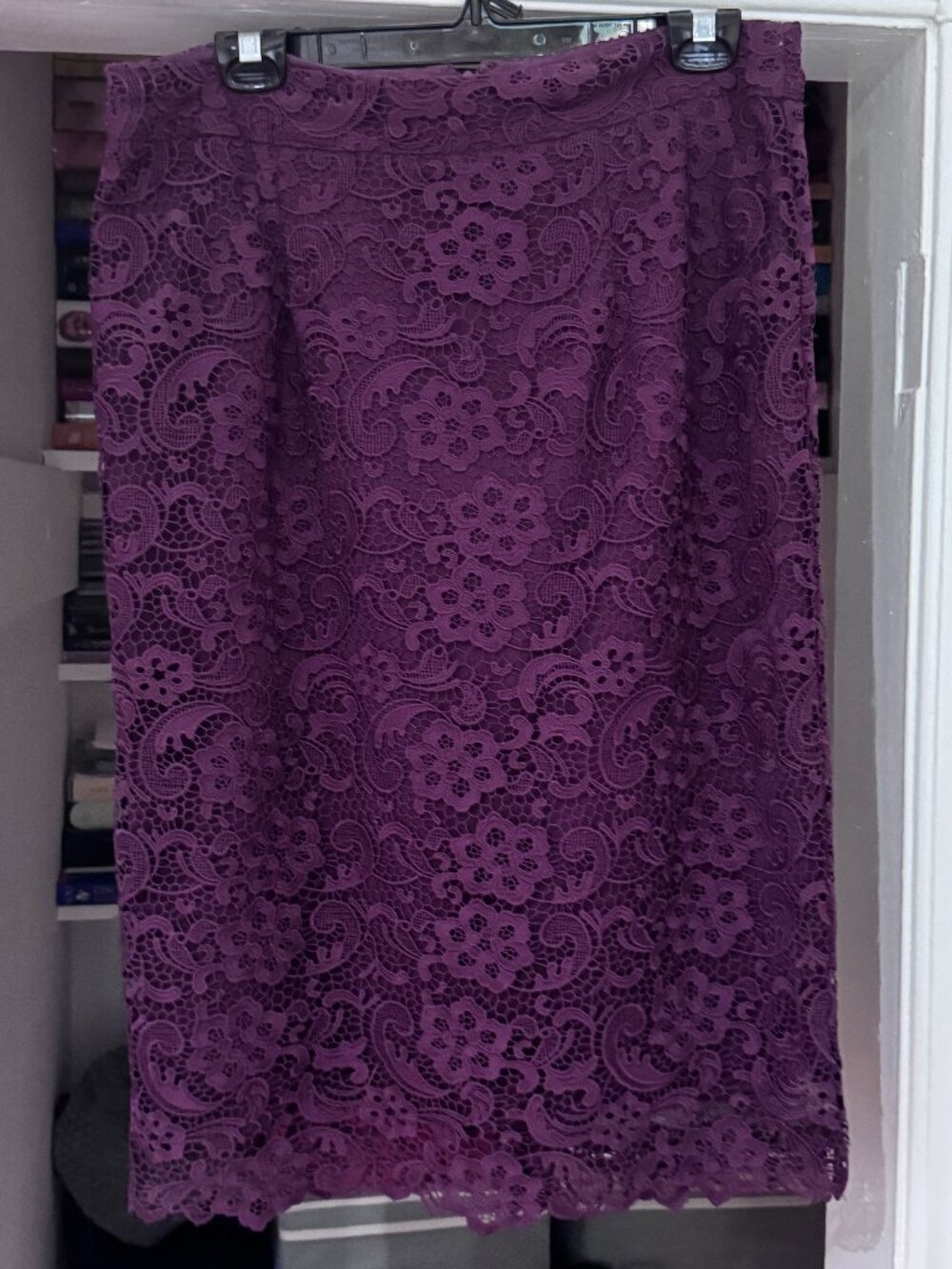 💜 Long Tall Sally Purple Floral Lace Midi Skirt | Elegant Romantic Wear ✨💜